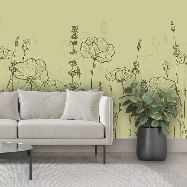 Desen în linie al unor flori