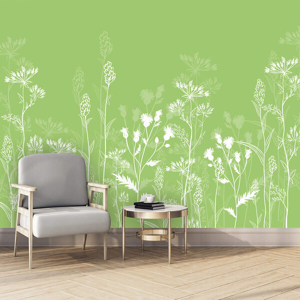 Flori albe pe un fundal verde