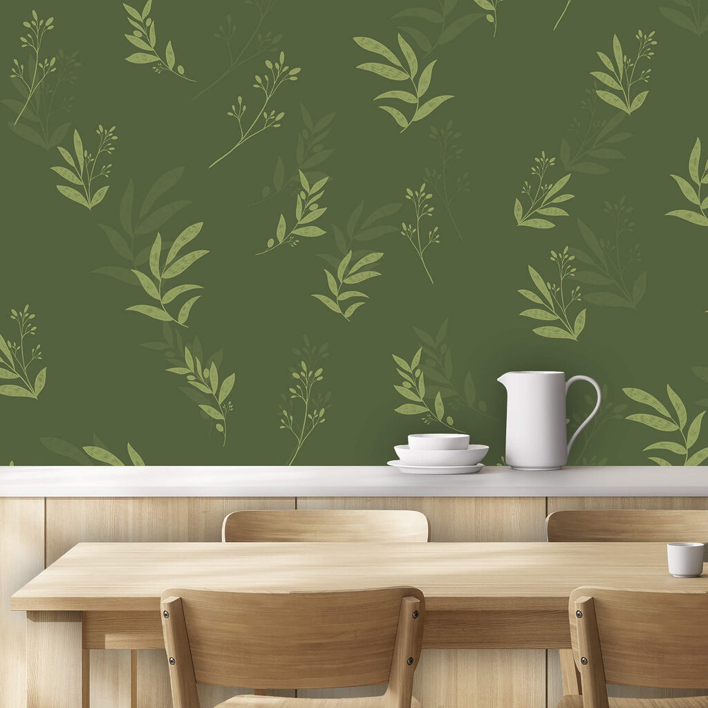 Model de frunze pe fond verde