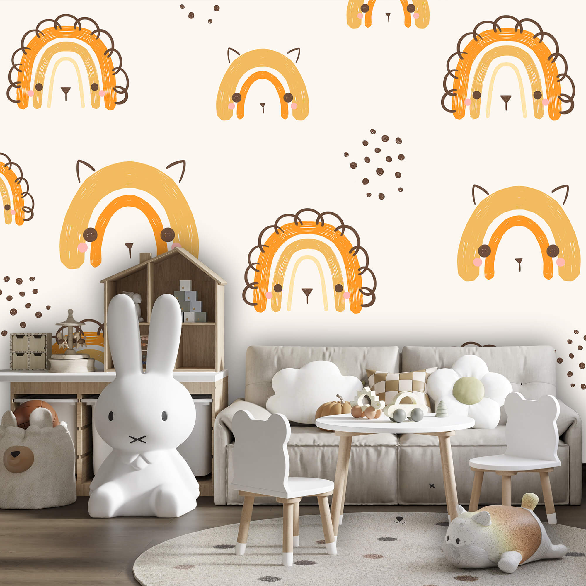 Model cu animale de desene animate