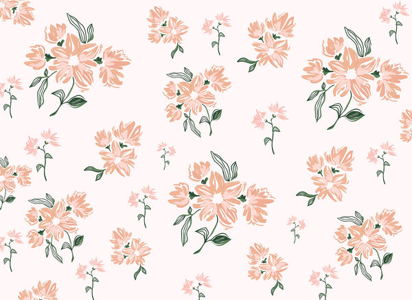 Pattern of flowers on a white background Pattern of flowers on a white background