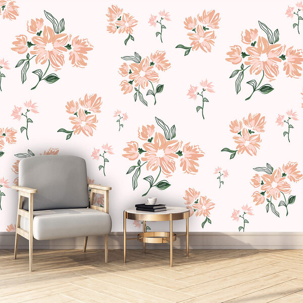 Model cu flori pe fond alb Model cu flori pe fond alb