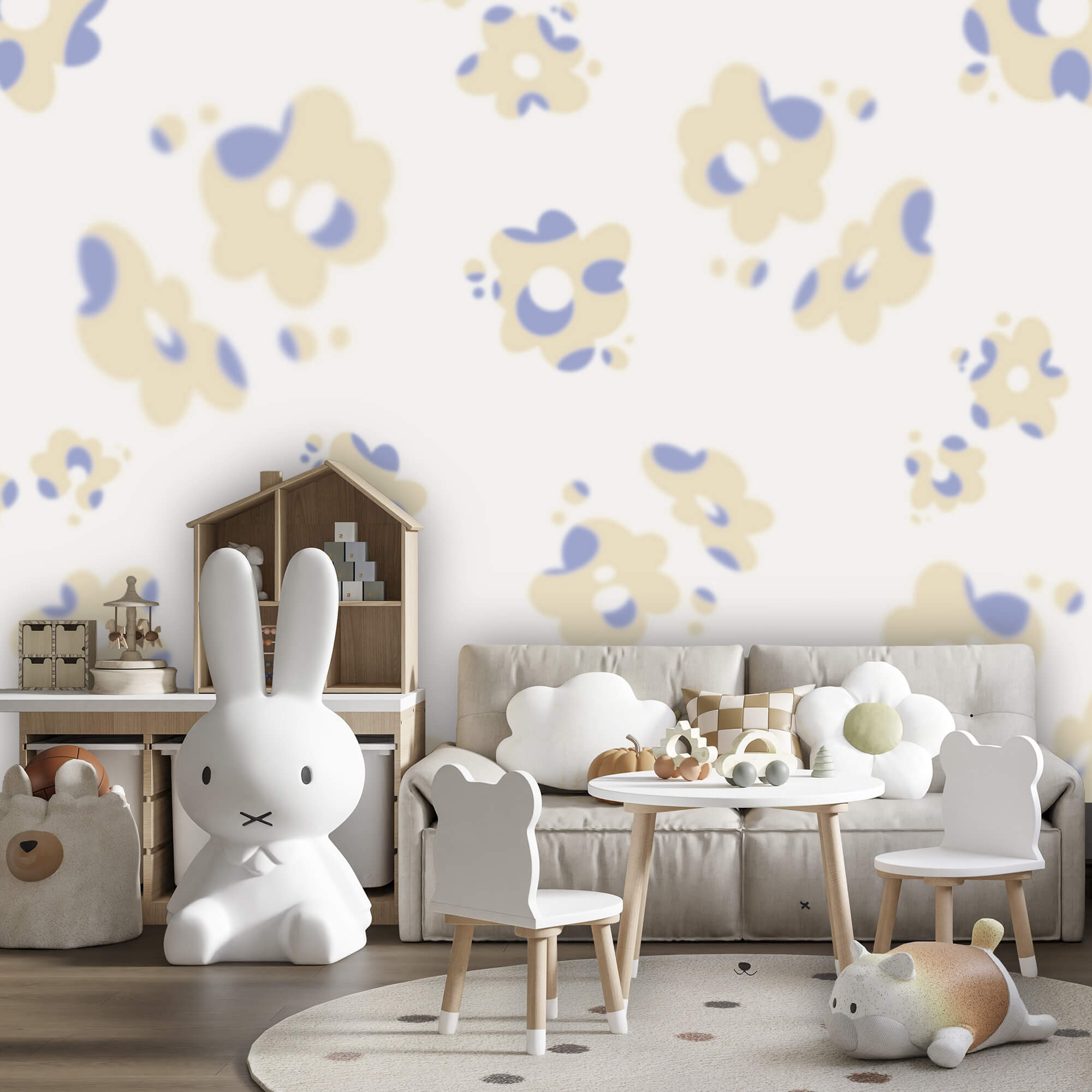 Model cu flori pe fond alb Model cu flori pe fond alb