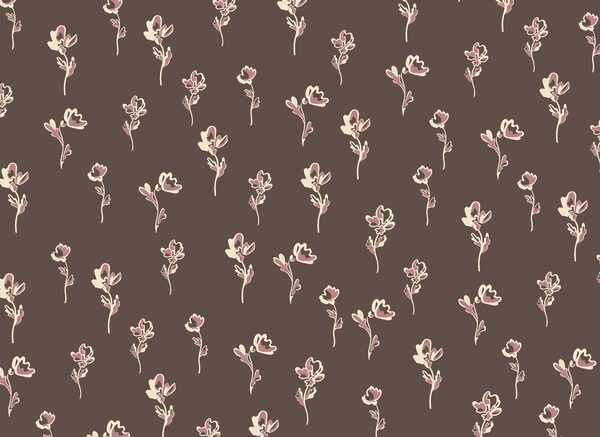 Pattern of flowers on a brown background Pattern of flowers on a brown background