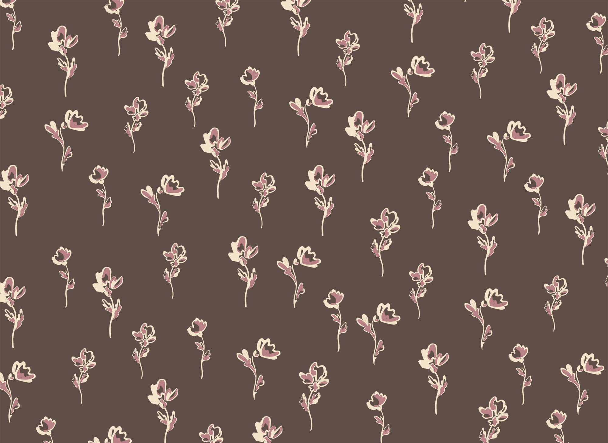 Pattern of flowers on a brown background Pattern of flowers on a brown background