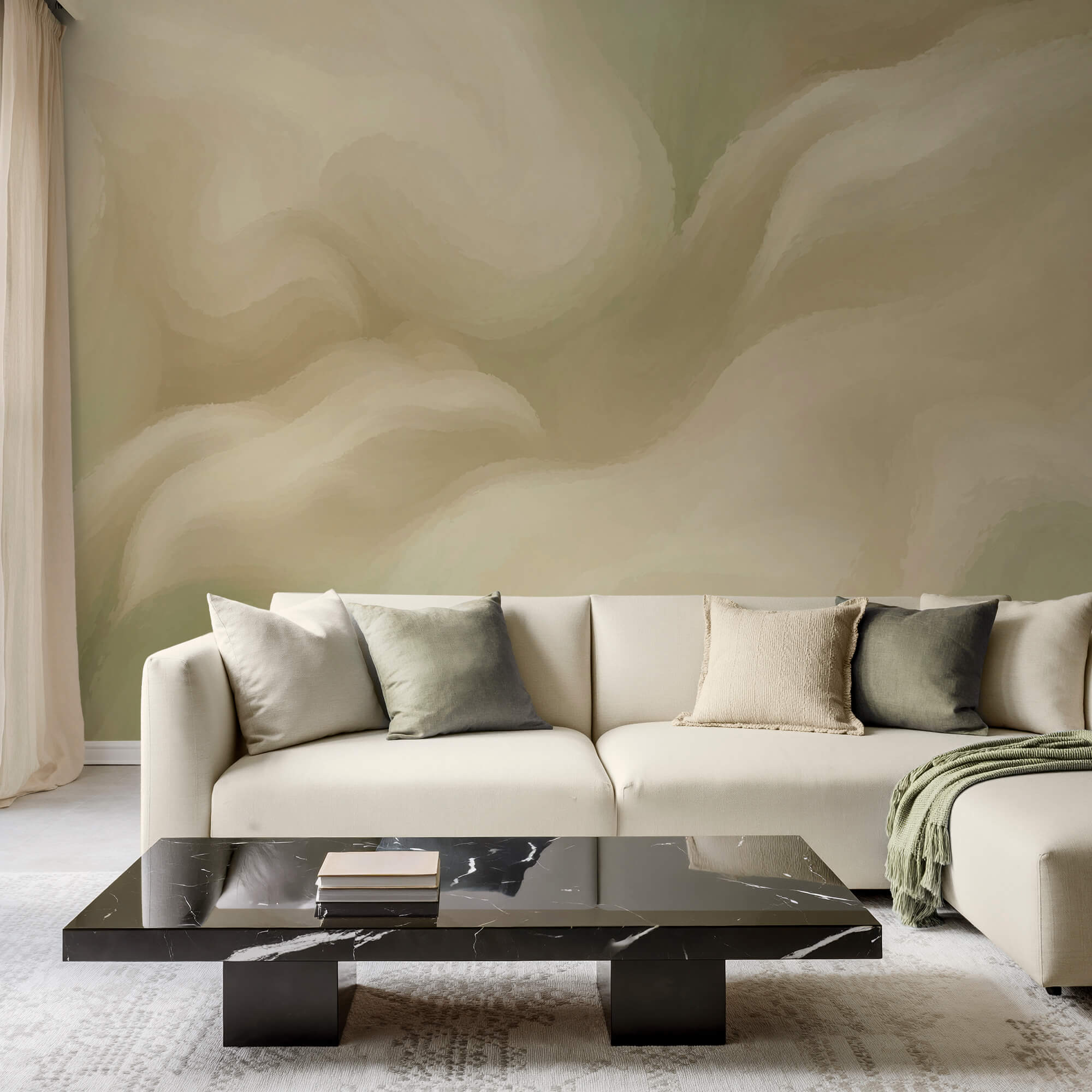 Un stil abstract, fluid și delicat, în nuanțe deschise