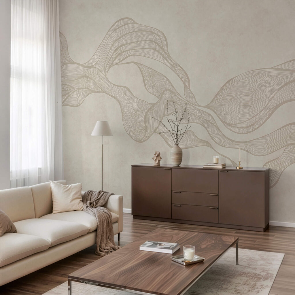 Model ondulat alb și bej