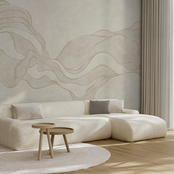 Model ondulat alb și bej