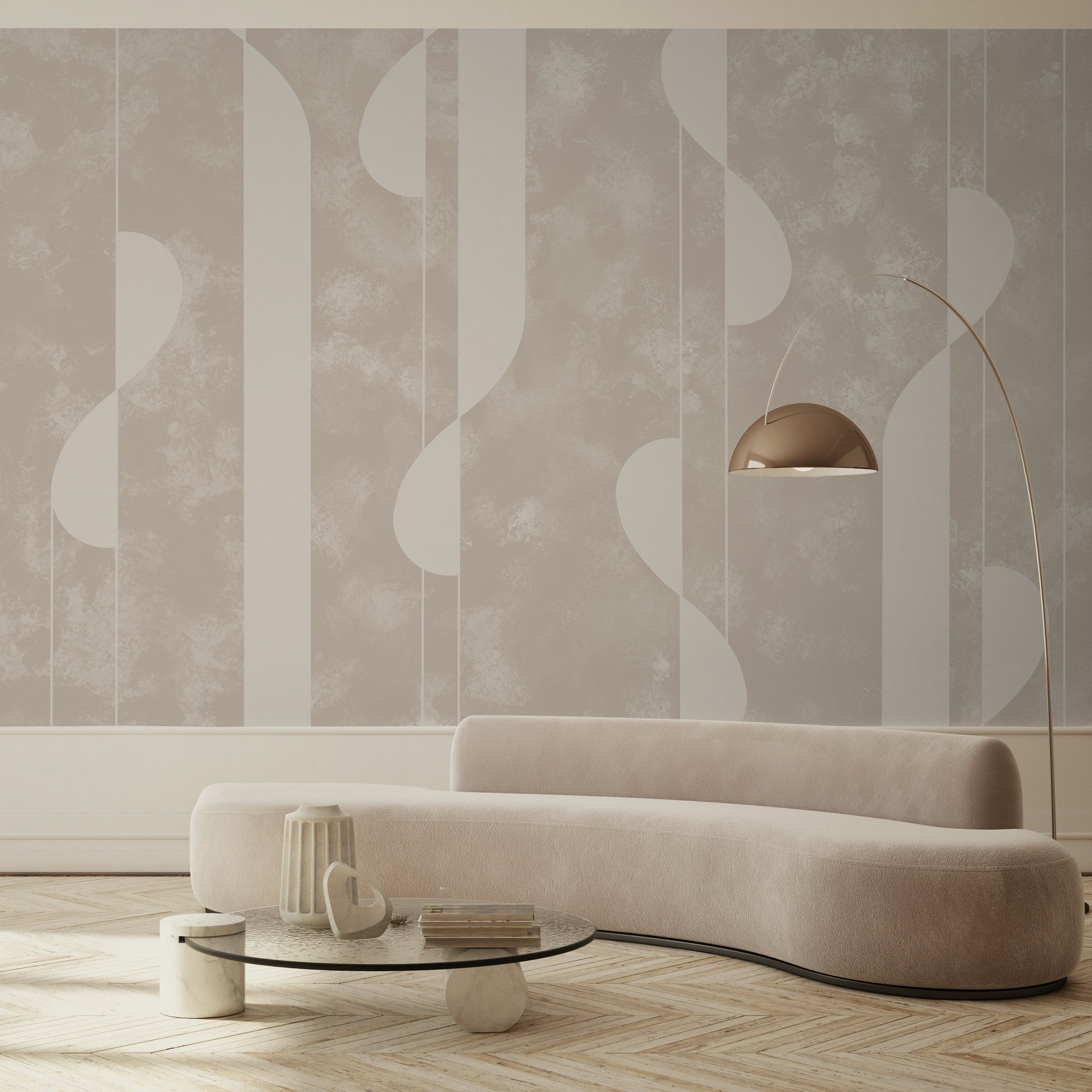 Forme abstracte în nuanțe delicate de bej