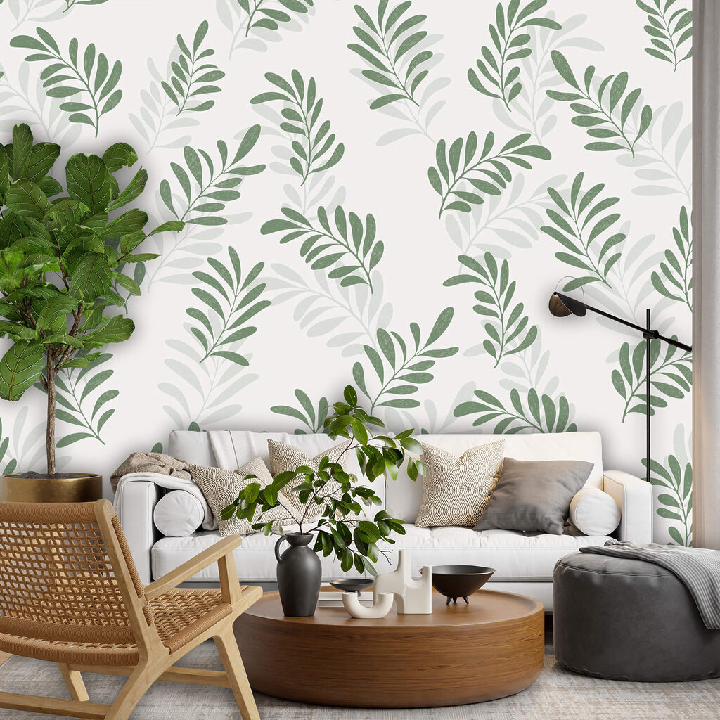 Model de frunze pe fond alb