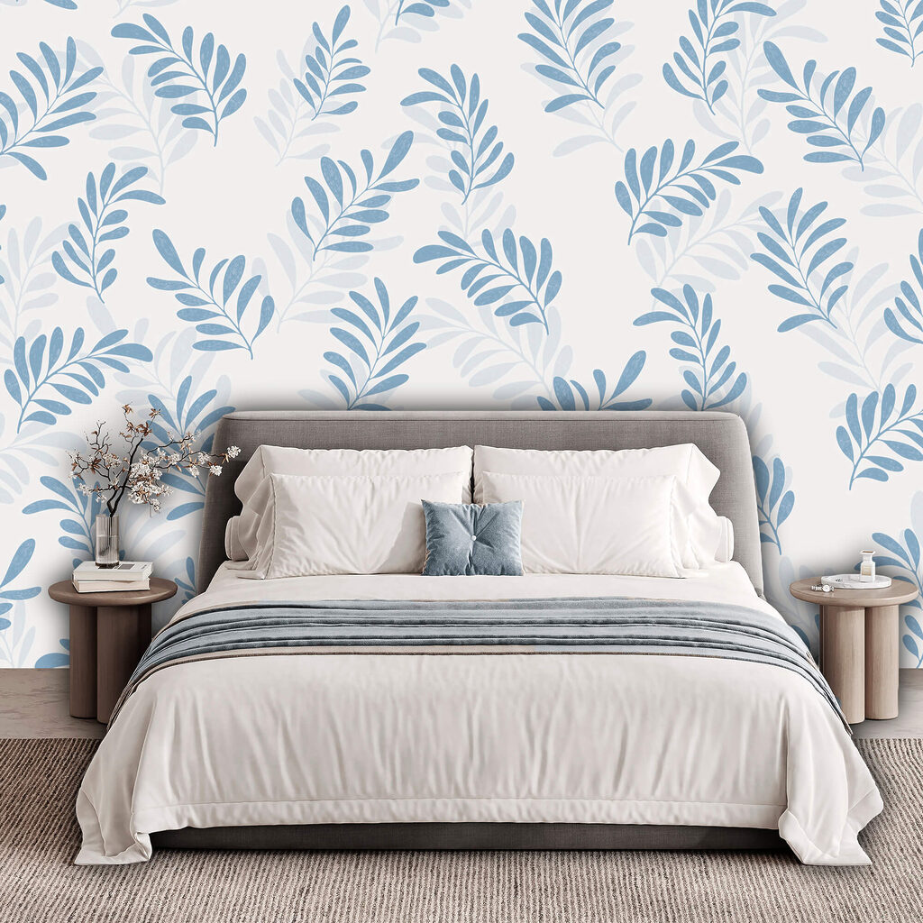 Model cu frunze albastre