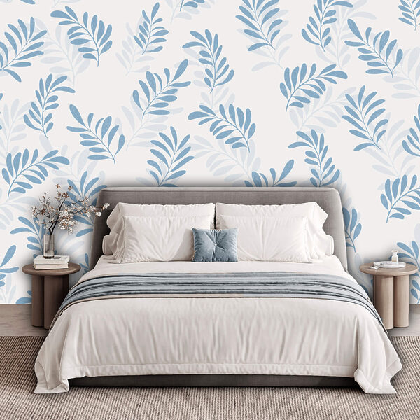 Model cu frunze albastre