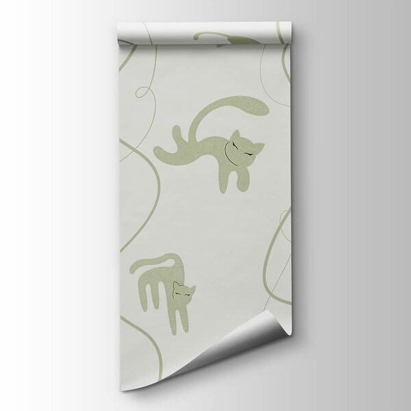 Pattern of cats and vines