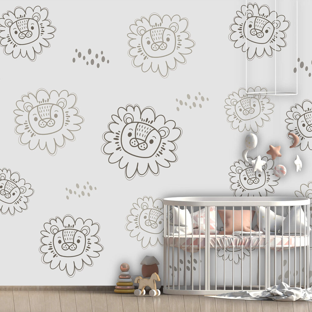 Model cu lei desenați pe un fundal alb