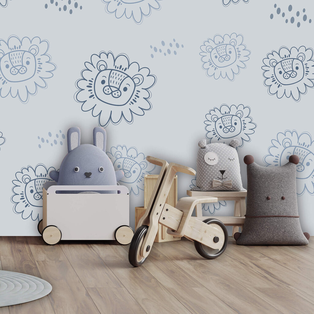 Model cu lei albaștri