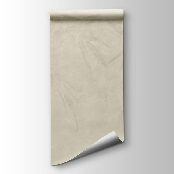 White background with bamboo leaves