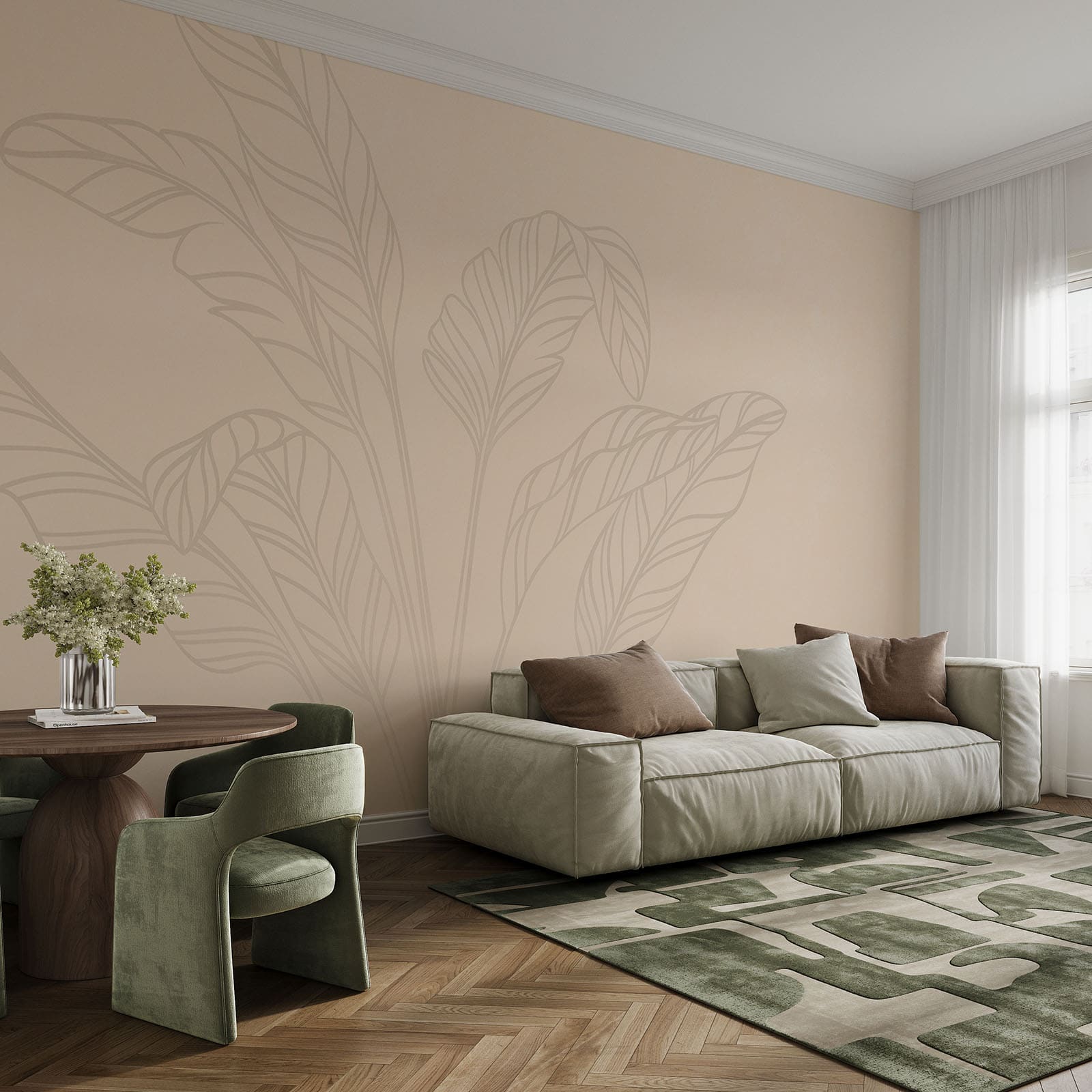 Frunze delicate pe un fundal delicat