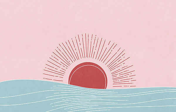 Sun rising over water Sun rising over water
