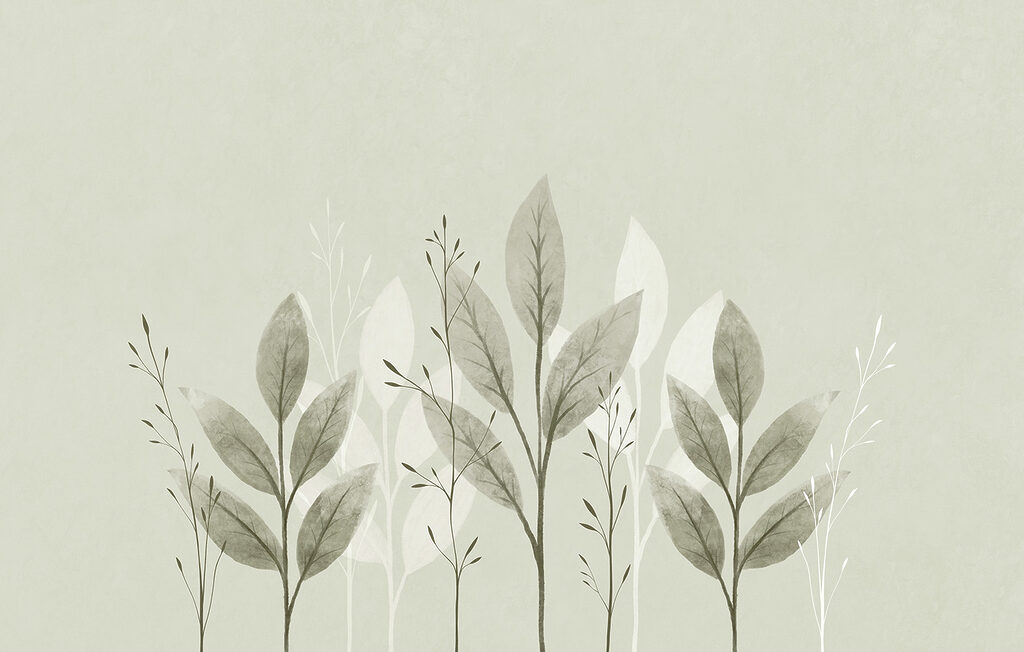 - Serene leaves on a soft background