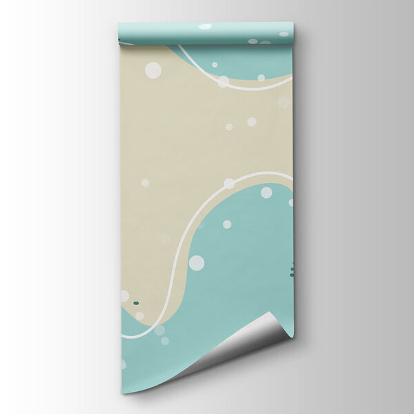 Blue and white background with white dots