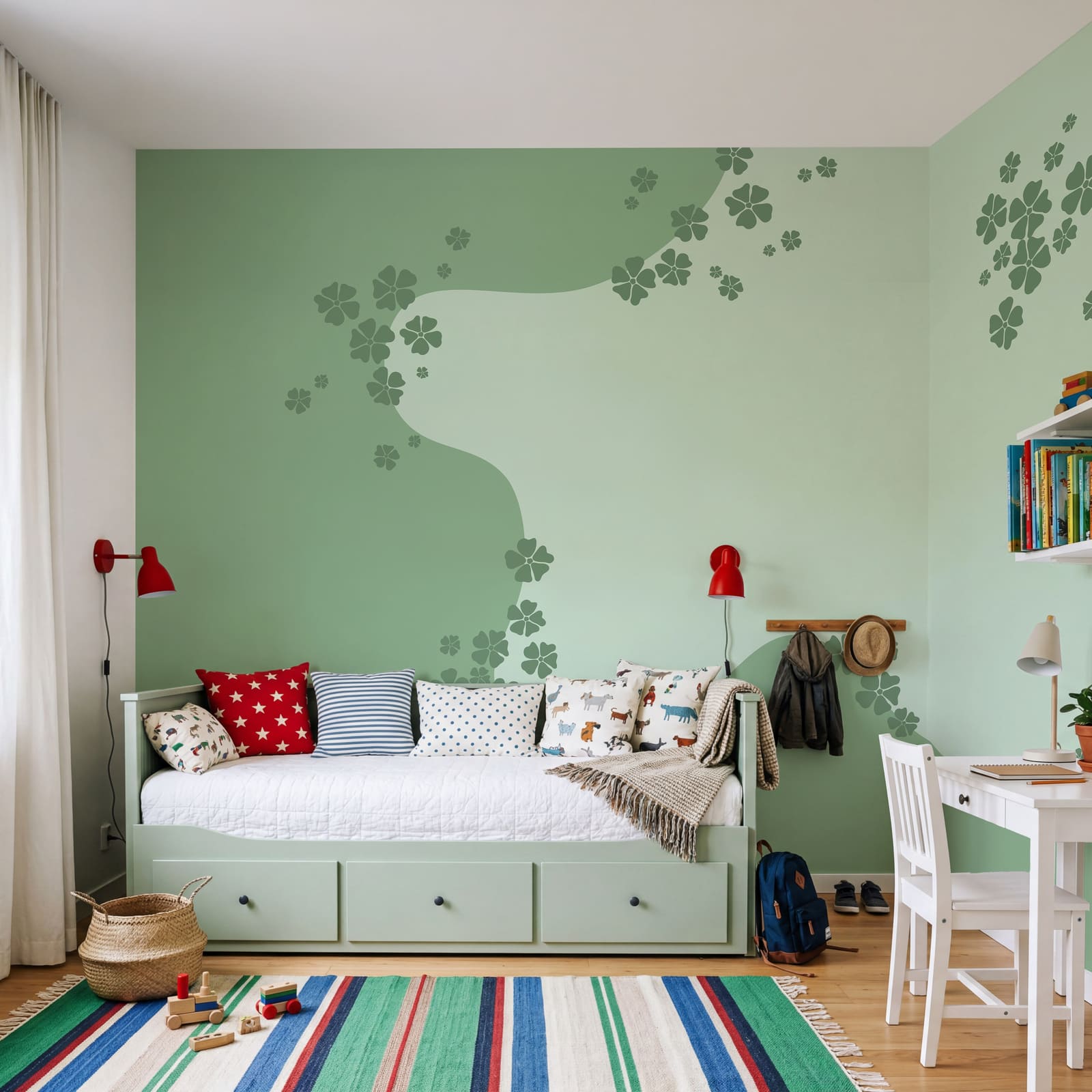 Fundal verde cu flori Fundal verde cu flori