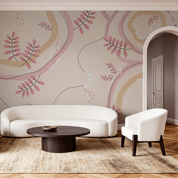Motiv floral în nuanțe de roz și bej Motiv floral în nuanțe de roz și bej