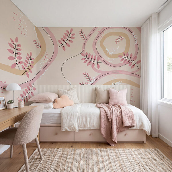 Motiv floral în nuanțe de roz și bej Motiv floral în nuanțe de roz și bej