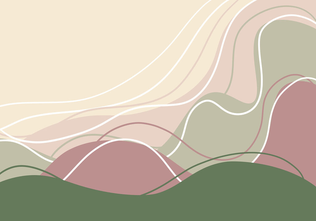 Green and pink hills