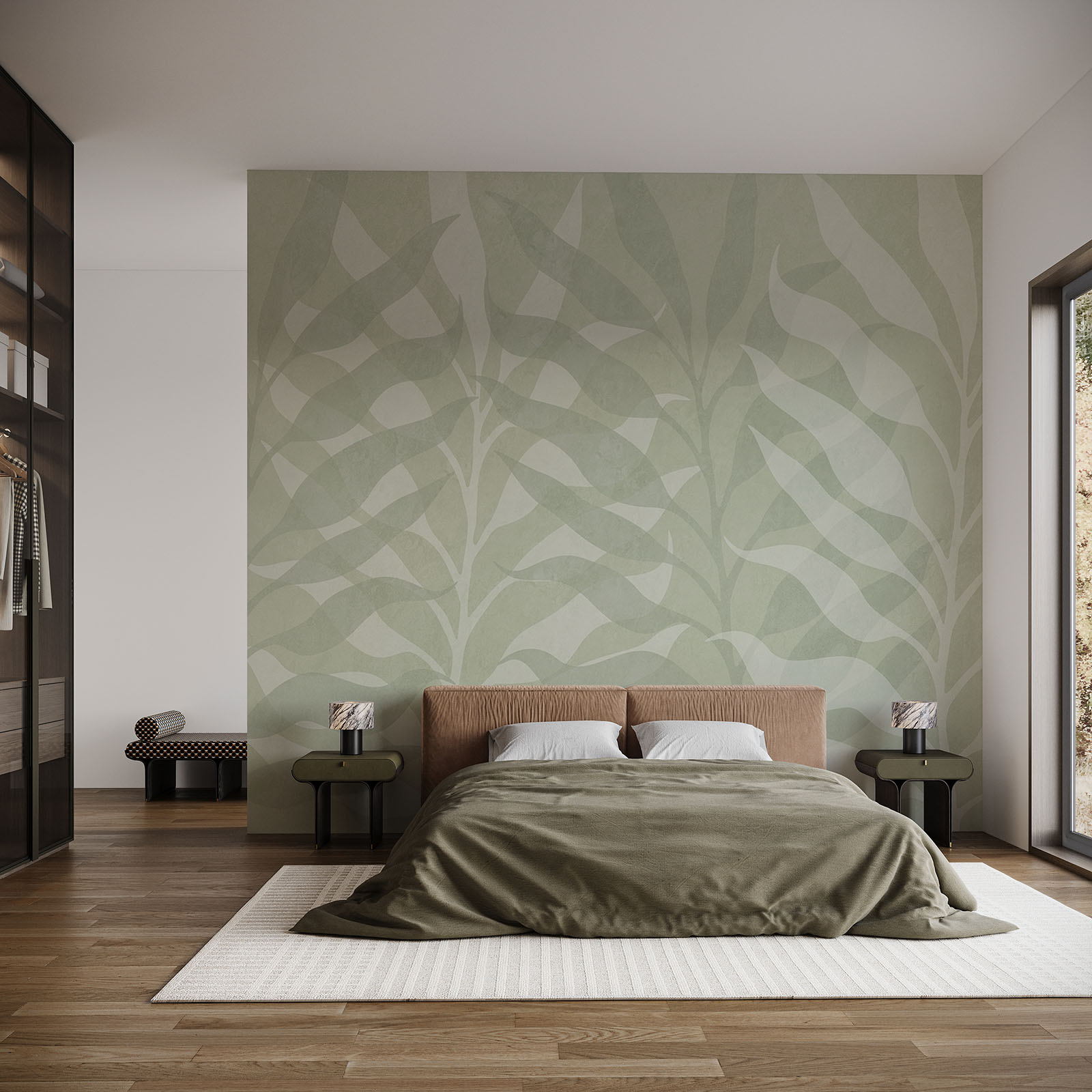 Motiv botanic seren, în nuanțe delicate Motiv botanic seren, în nuanțe delicate