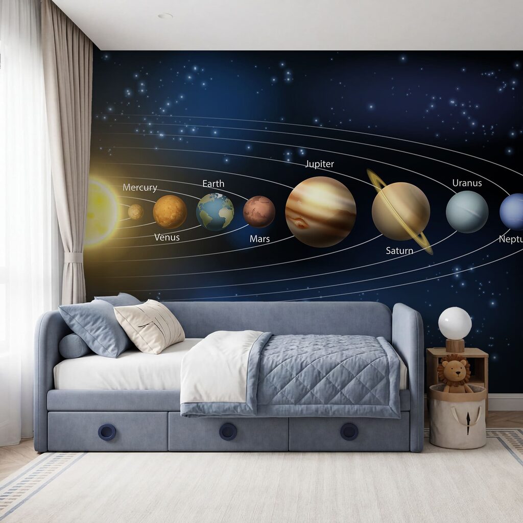 Sistemul solar cu planete și stele Sistemul solar cu planete și stele
