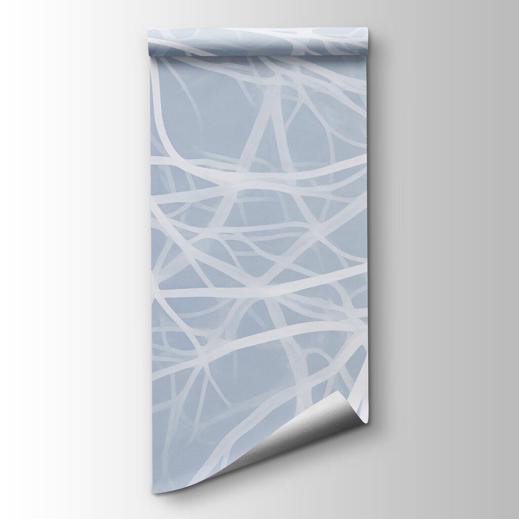 White branches on a blue background White branches on a blue background