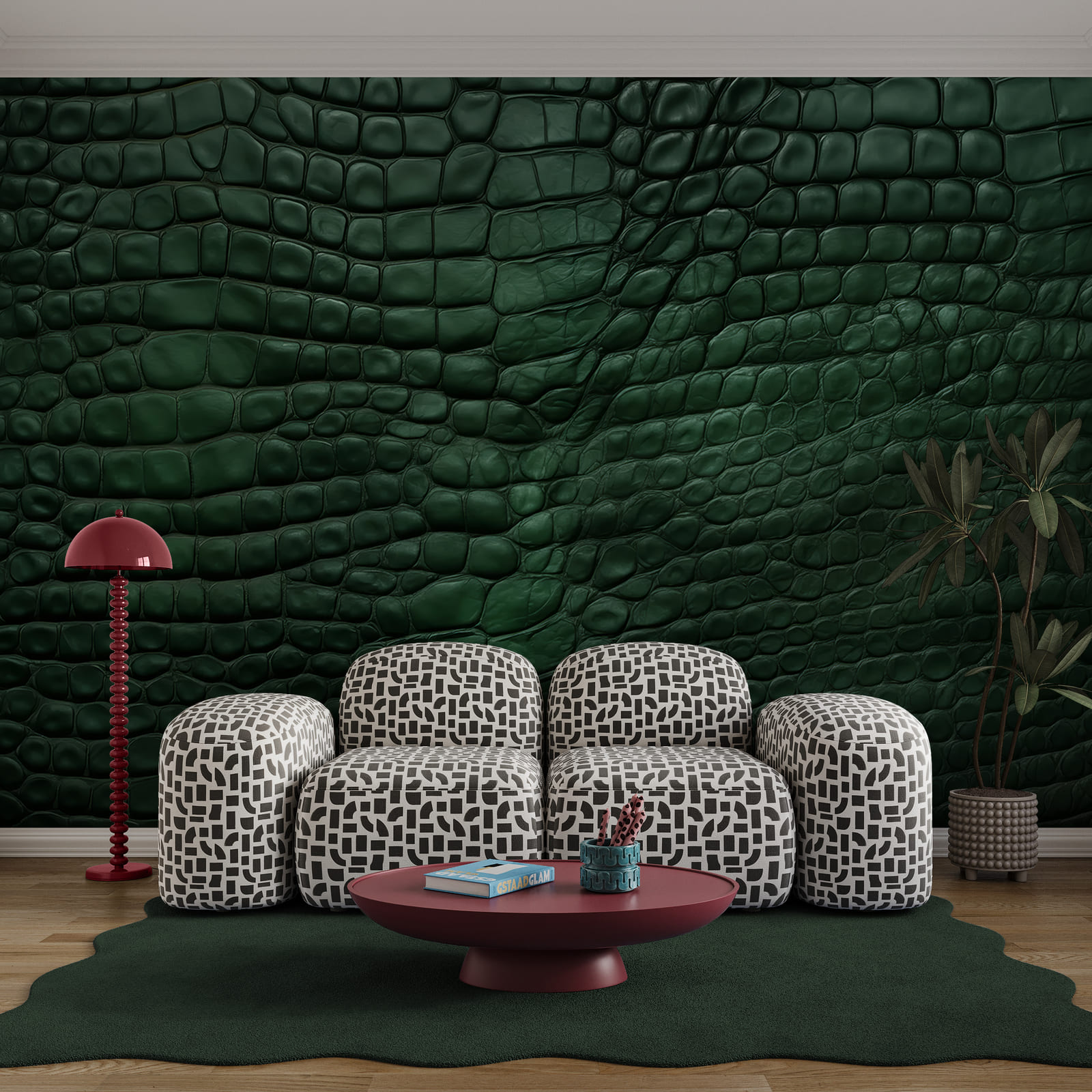 Suprafață verde texturată, cu modele unice Suprafață verde texturată, cu modele unice