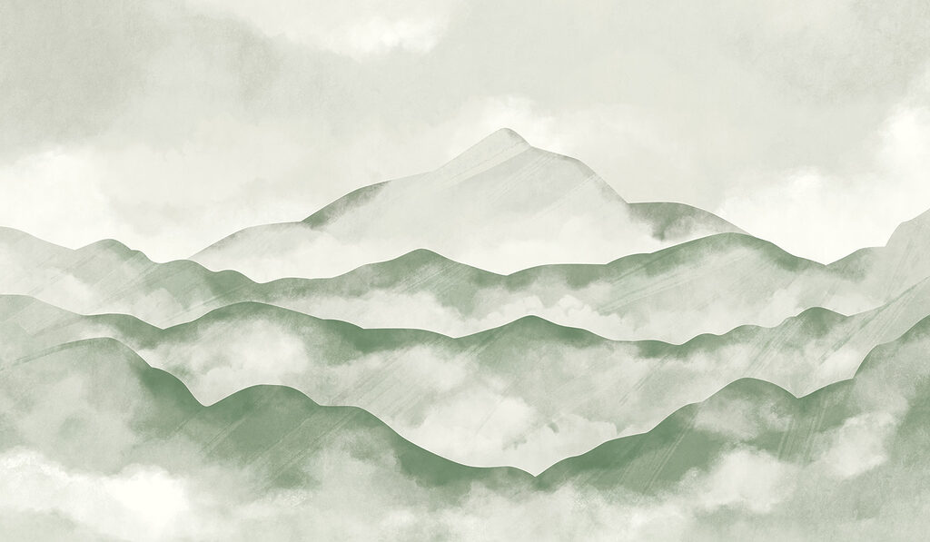 Mountain range with clouds