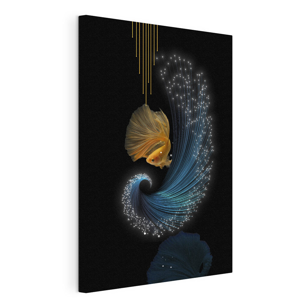 Betta fish adorned in shimmering light Betta fish adorned in shimmering light