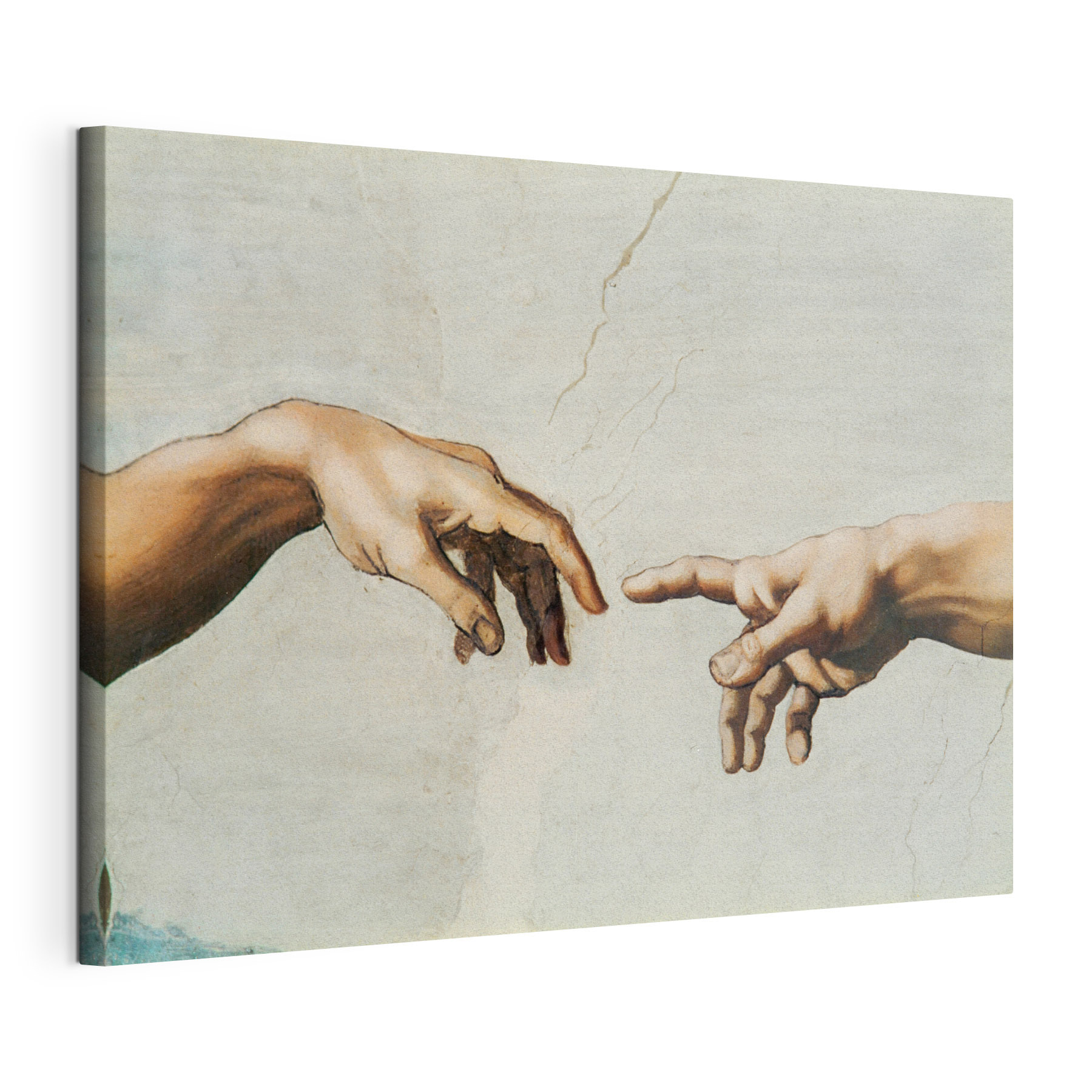 A painting of hands touching each other
