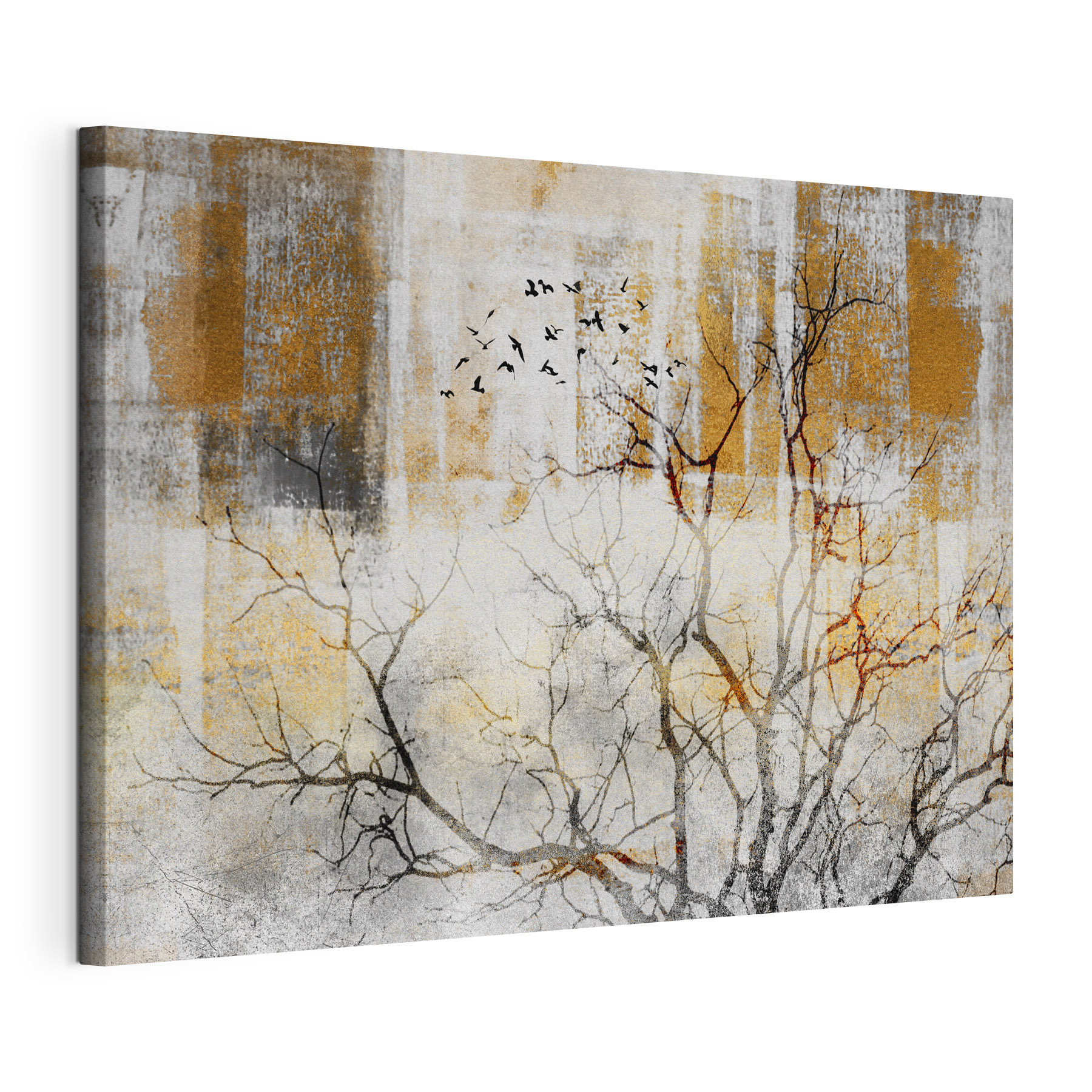 A tree with birds flying in the sky A tree with birds flying in the sky