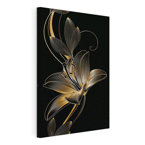 Tablouri Artă florală elegantă în negru și chihlimbar