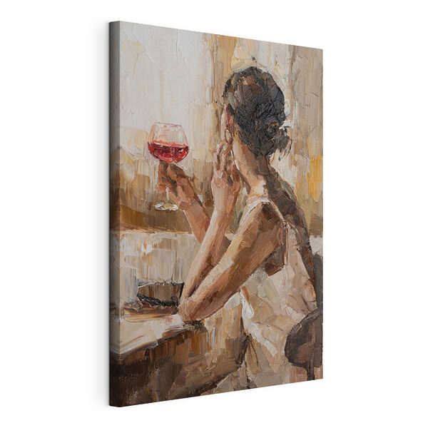 O pictură a unei femei care ține un pahar de vin Tablouri O pictură a unei femei care ține un pahar de vin