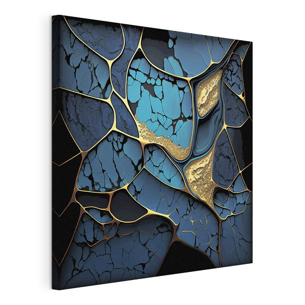 Eleganță abstractă turcoaz și bronz Tablouri Eleganță abstractă turcoaz și bronz