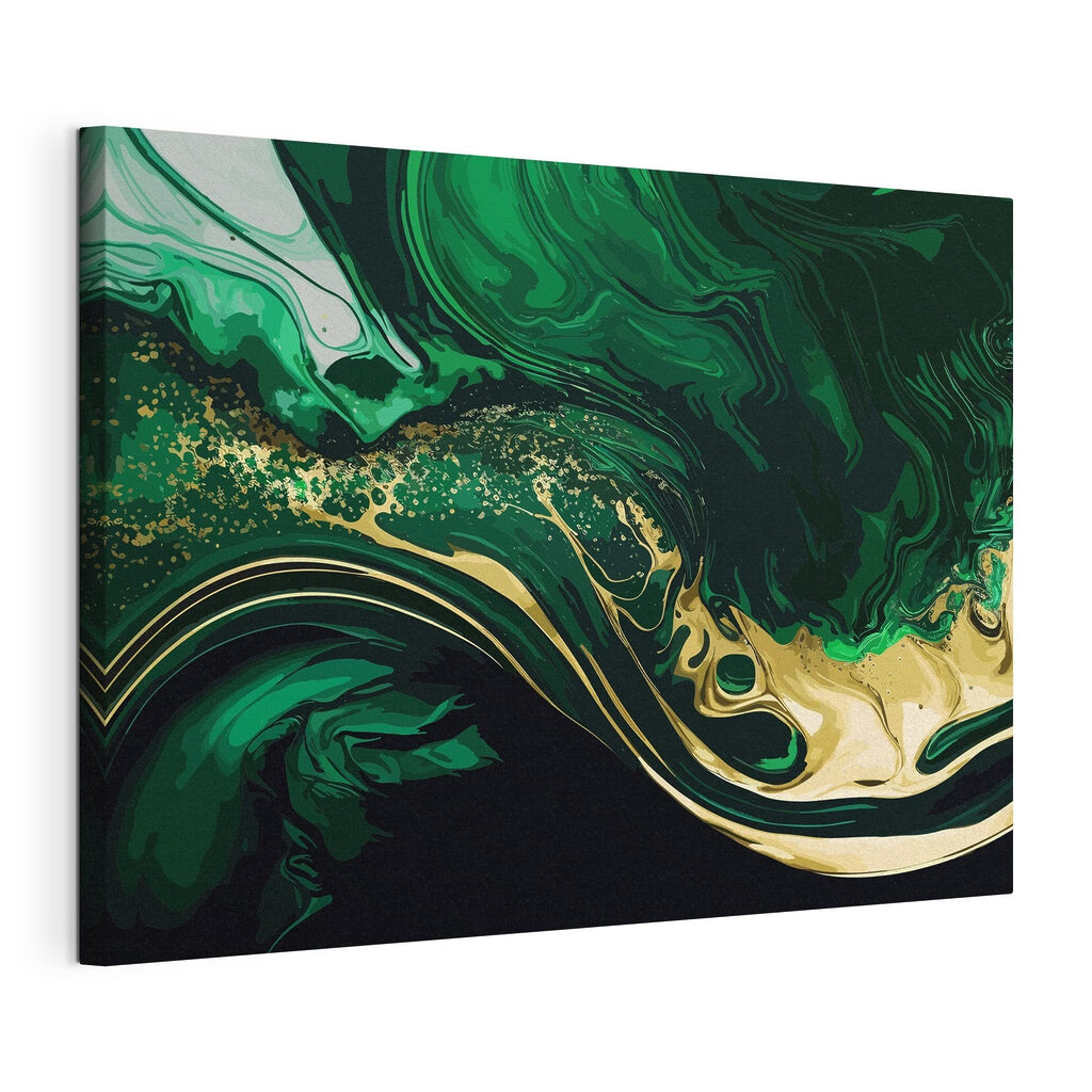 Emerald swirls with sparkling accents Emerald swirls with sparkling accents