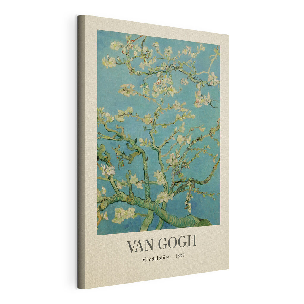 A painting of a tree with white flowers A painting of a tree with white flowers