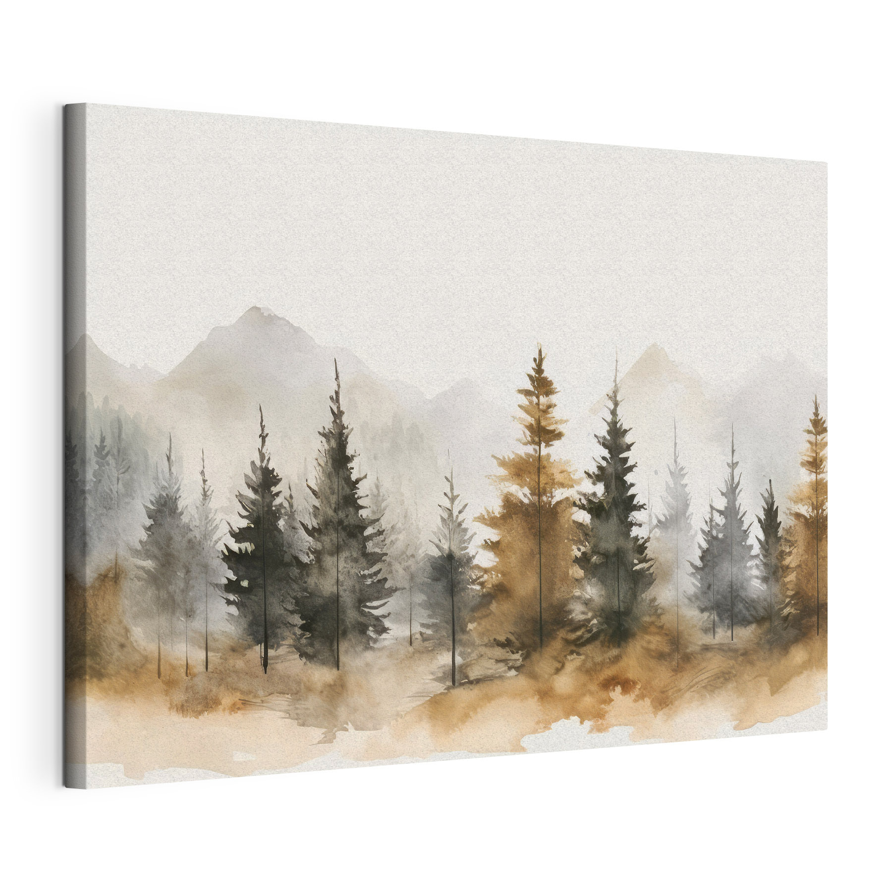 Watercolor of trees and mountains Watercolor of trees and mountains