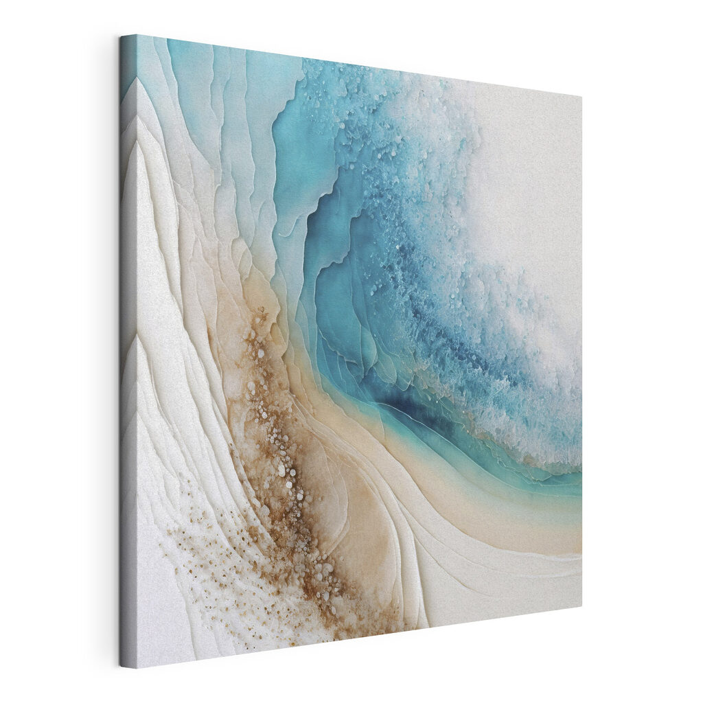 A blue and white watercolor painting