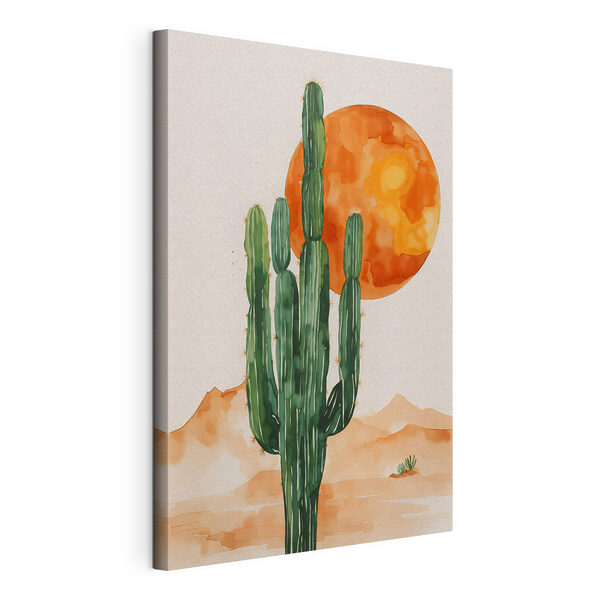 Tablouri Pictura unui cactus și a unui soare