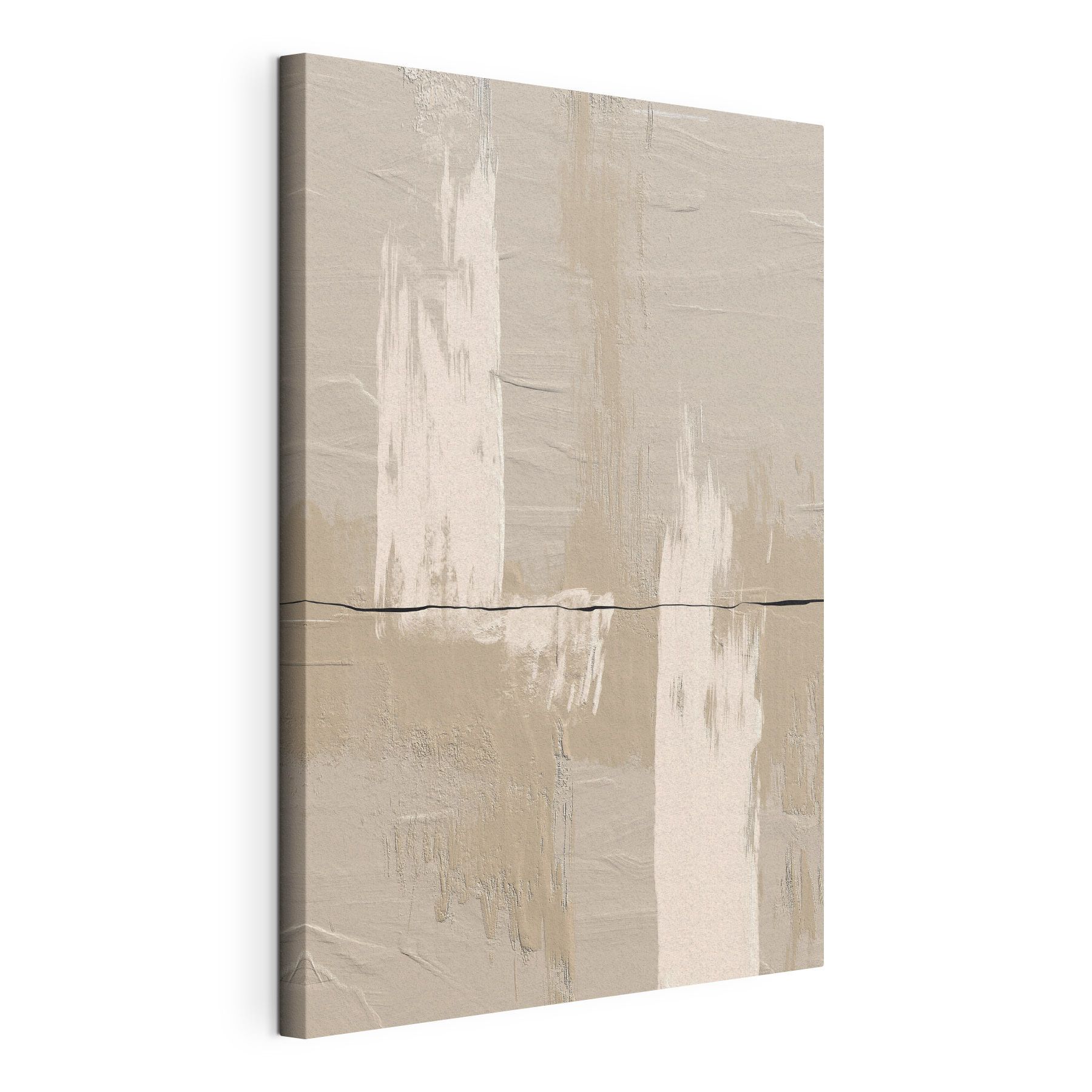 A white and brown paint on a wall A white and brown paint on a wall