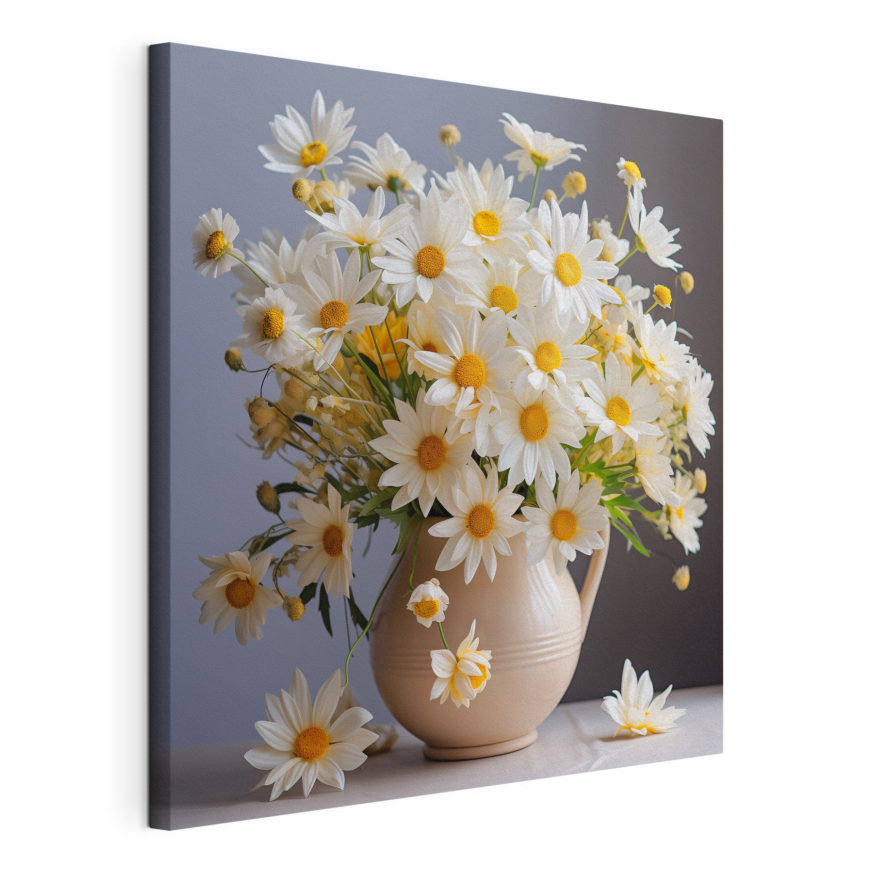 A vase of white flowers