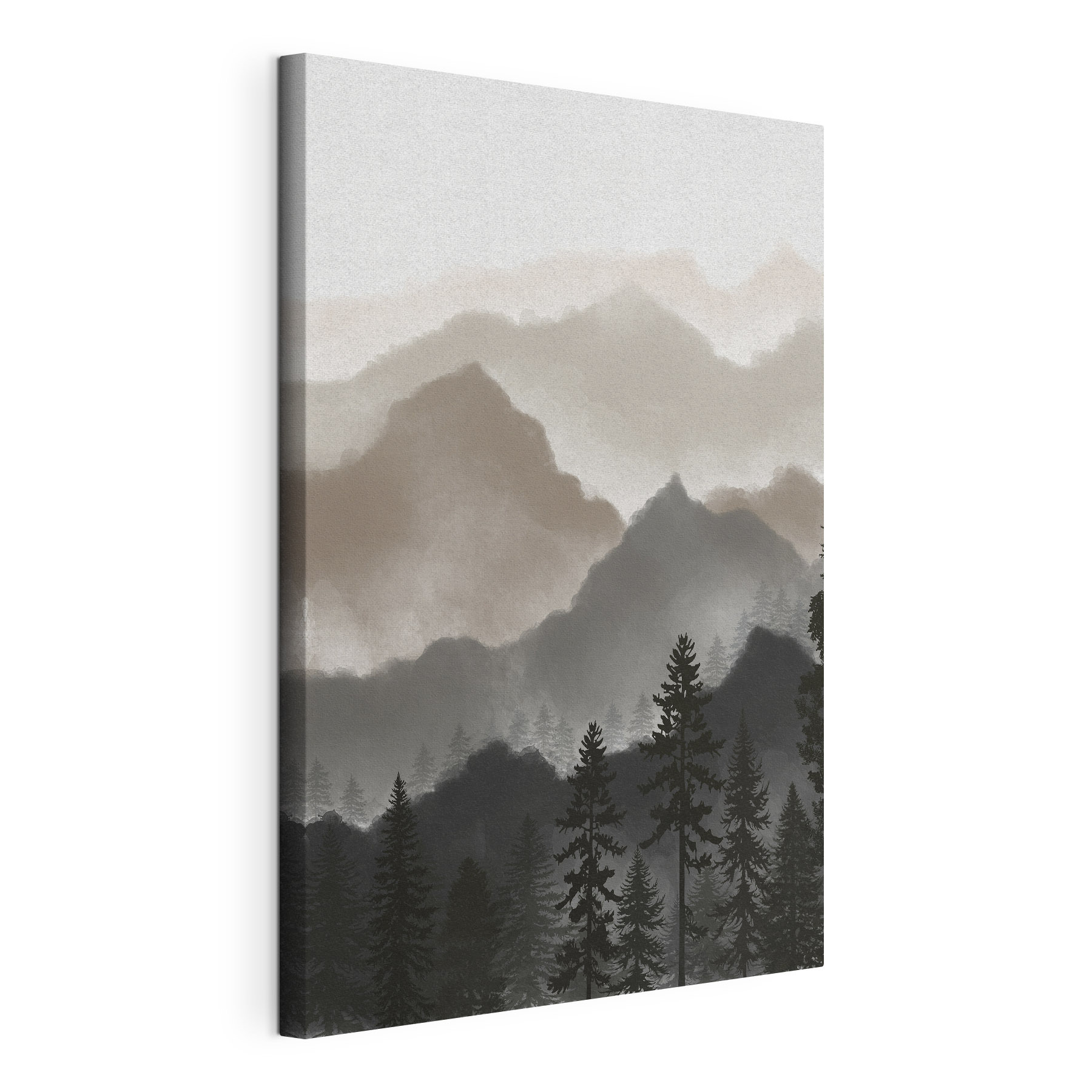 A landscape of mountains and trees A landscape of mountains and trees