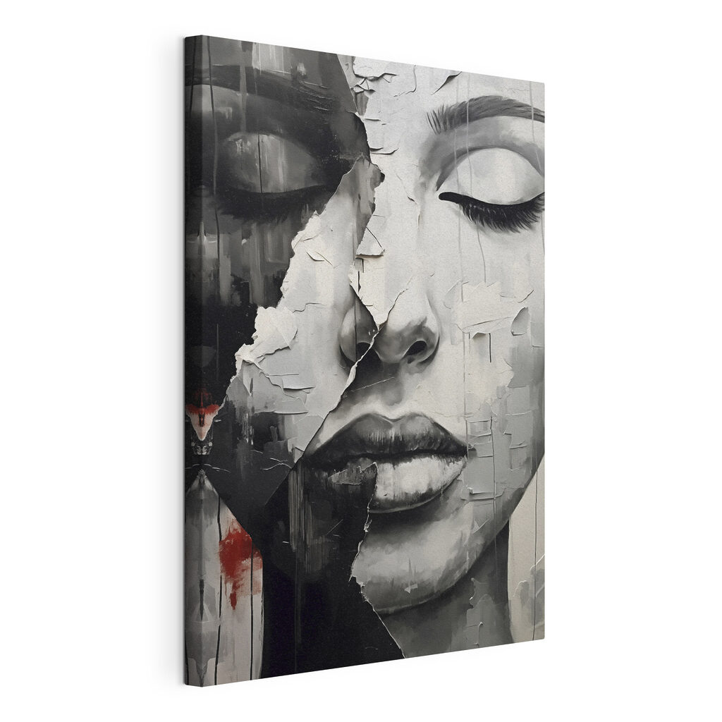 A painting of a woman's face