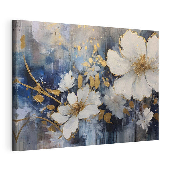 Tablouri Eleganță florală în albastru și alb