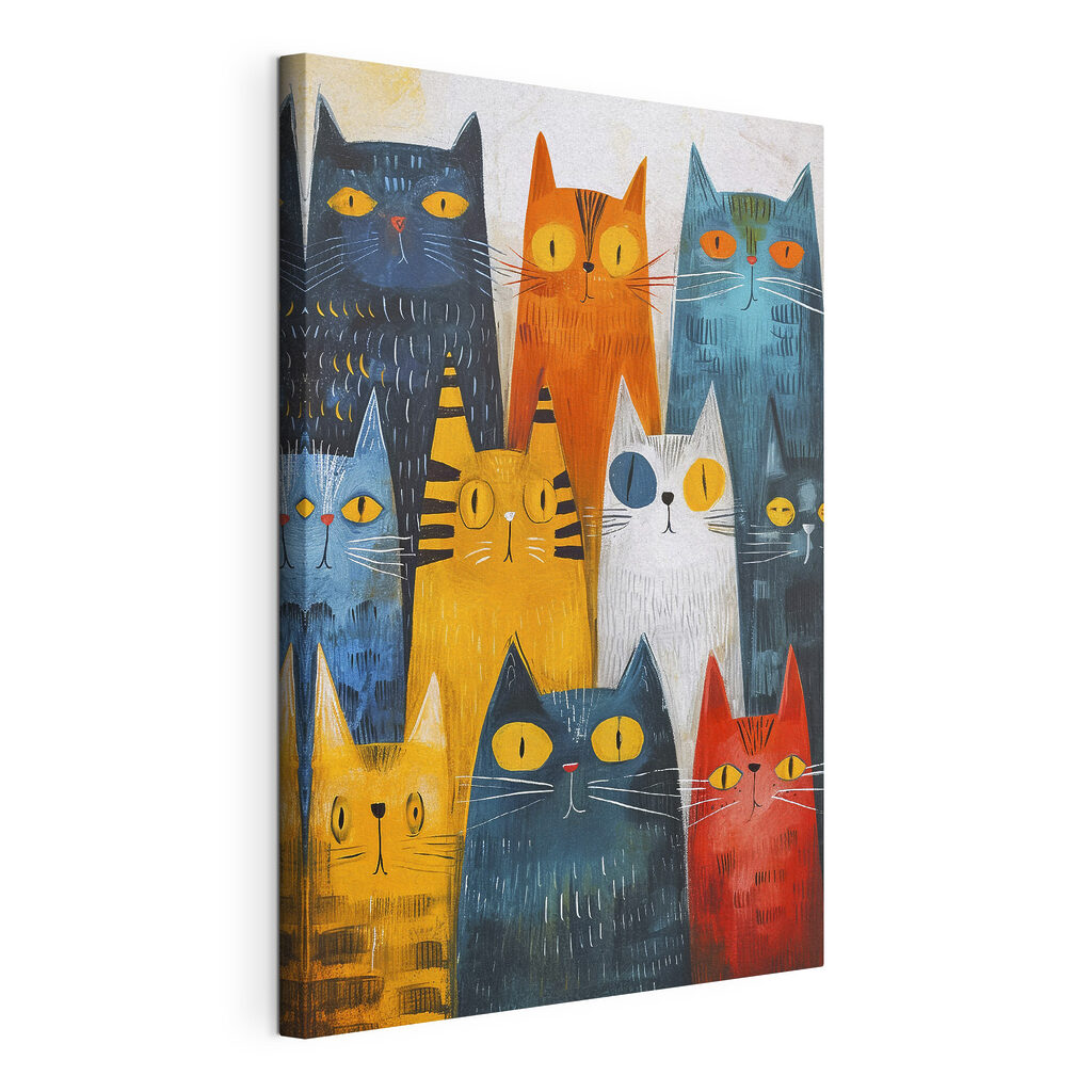 A group of cats with different colors
